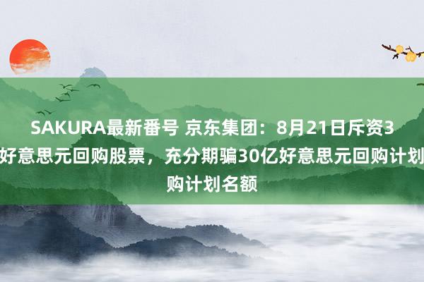 SAKURA最新番号 京东集团：8月21日斥资3.9亿好意思元回购股票，充分期骗30亿好意思元回购计划名额